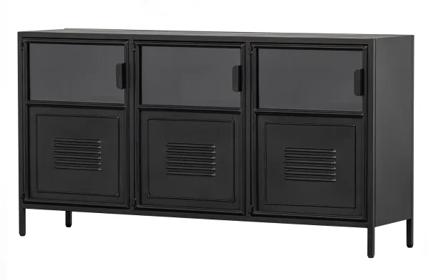 Ronja, Highboard, svart, H75,5x143x37 cm, jern